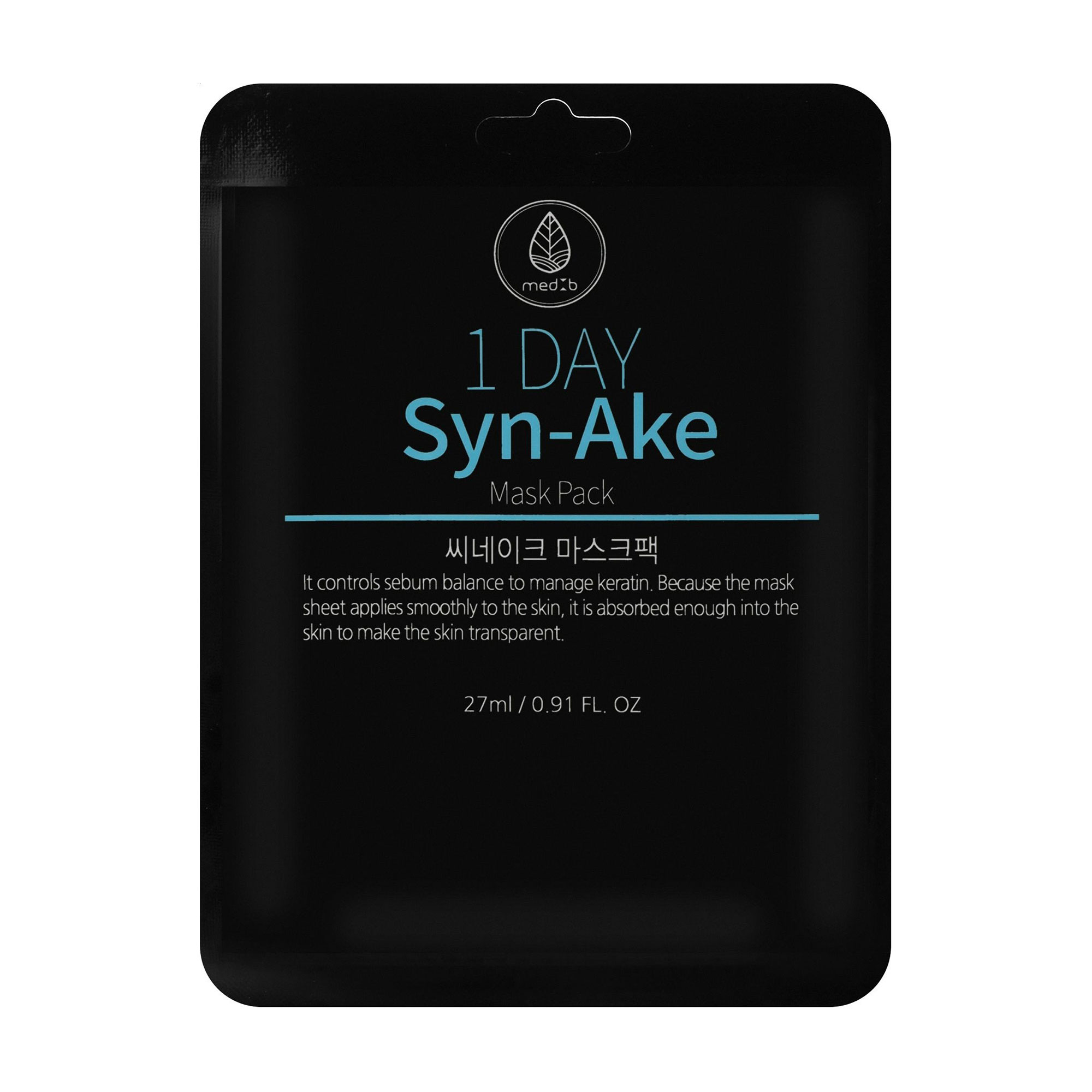 Тканинна маска для обличчя Med B 1 Day Syn-Ake Mask Pack, 27 мл